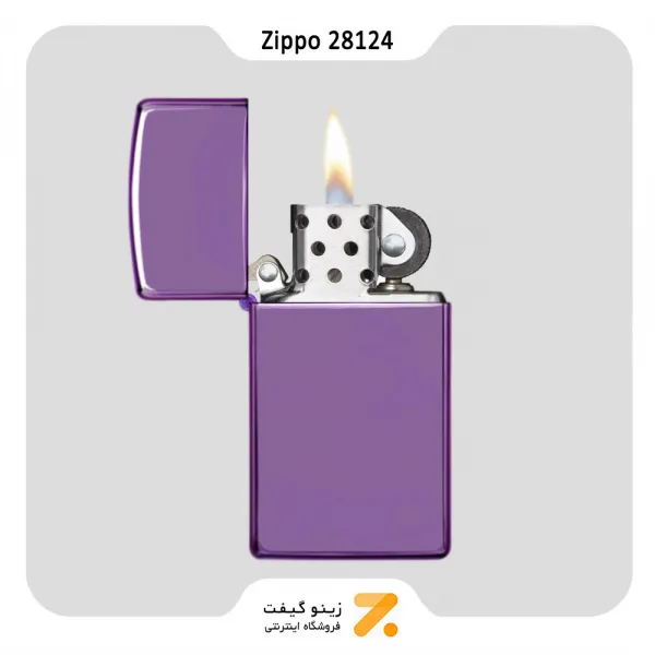 فندک زیپو اسلیم بنفش براق مدل 28124-Zippo Lighter 28124 000009 NEW SLIM ABYSS