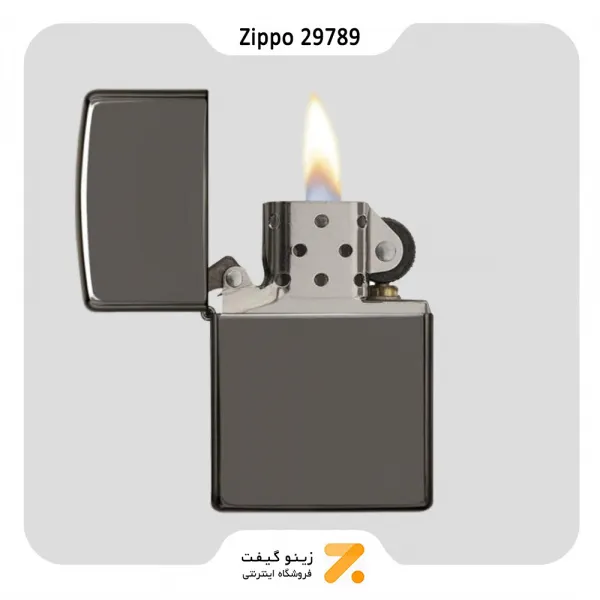 فندک زیپو بلک آیس با دو مغزی مدل 29789-​ZIPPO BLACK ICE LIGHTER & PIPE INSERT