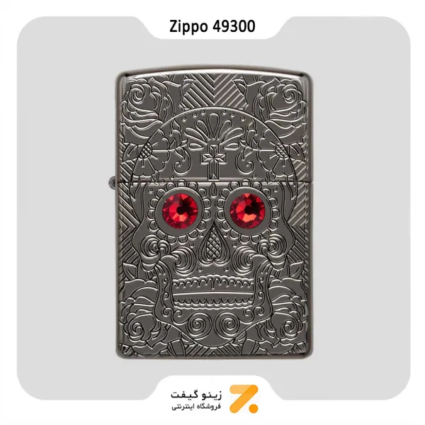 فندک زیپو بلک آیس طرح جمجمه مدل 49300-​Zippo Lighter 49300 Crystall Skull Design