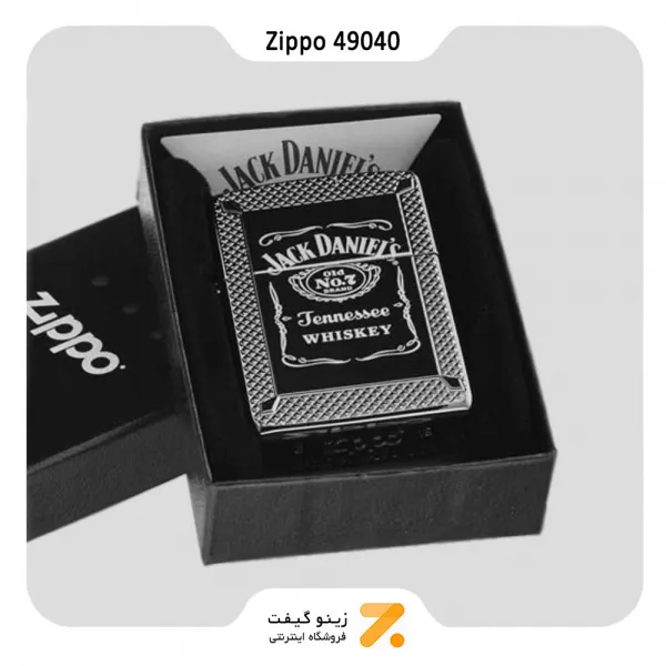 فندک زیپو بلک آیس طرح لوگو جک دنیلز مدل 49040-Zippo Lighter 49040 24095 JACK DANIELS