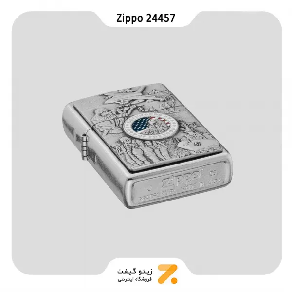 فندک زیپو طرح برجسته نیروهای نظامی ایالات متحده مدل 24457-Zippo Lighter ​24457 207 JOINED FORCES