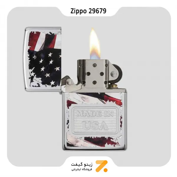 فندک زیپو طرح پرچم آمریکا مدل 29679-​Zippo Lighter 29679 250 MADE IN USA