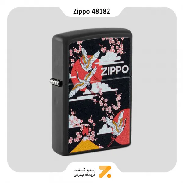 فندک زیپو مدل 48182 طرح لک لک-Zippo Lighter 48182 Zippo Kimono Design Black Matte