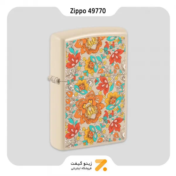 فندک زیپو کرم مدل 49770 طرح گل-Zippo Lighter 49770 49453 VINTAGE FLORAL DESIGN