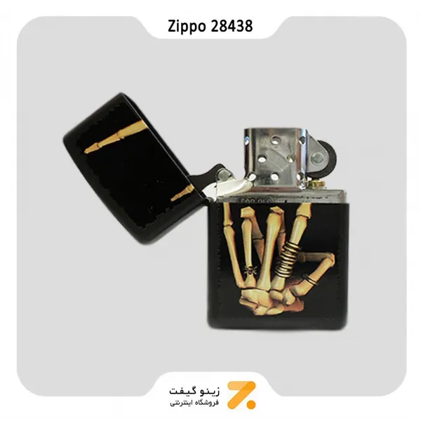 Zippo Lighter 28438 Heavy Metal Salute فندک بنزینی زیپو هوی متال طرح اسکلت مدل 28438