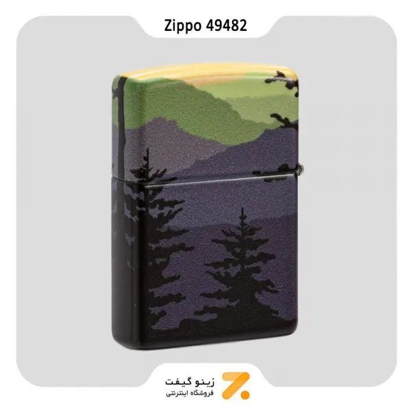 Zippo Lighter 49482 BEAR LANDSCAPE DESIG ​فندک بنزینی زیپو 540 رنگ طرح خرس در جنگل مدل 49482