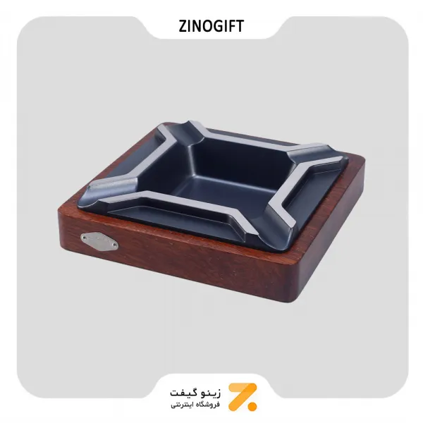 زیر سیگاری برگ جیفنگ مدل جی اف-071-​JIFENG JF-071 aluminium and merbau wooden four slots cigar ashtray