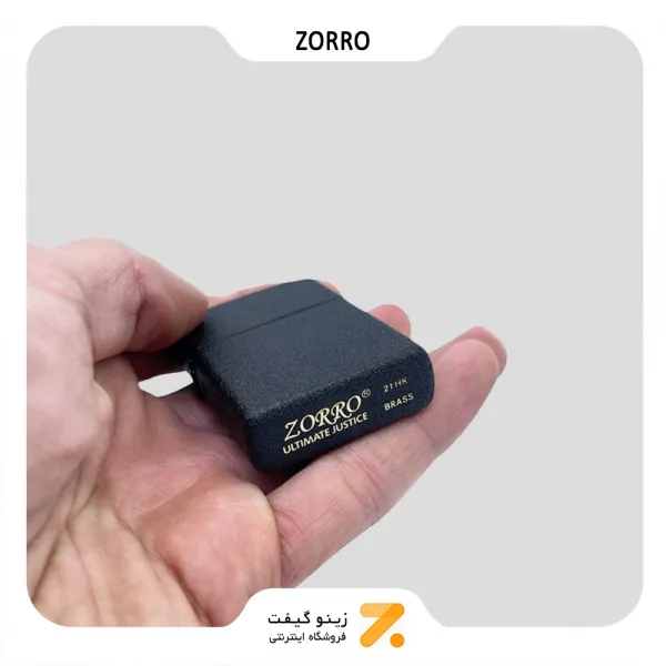 فندک بنزینی زورو طرح آسفالتی مدل 11-2102-​Zorro Lighter Black Crackle