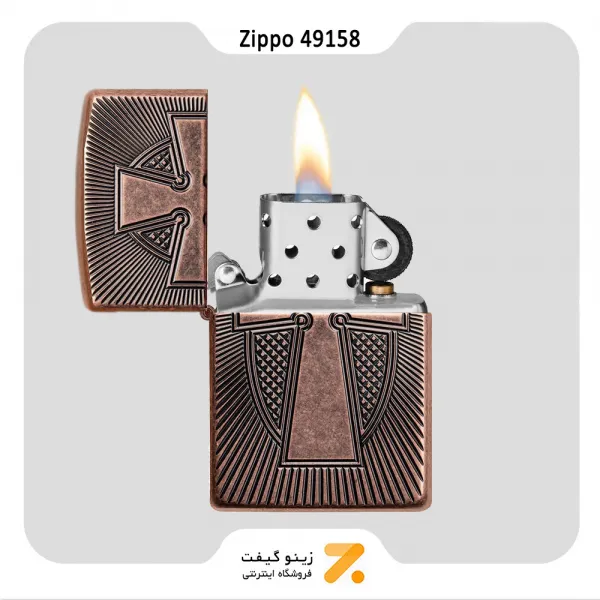 فندک بنزینی زیپو طرح صلیب مدل 49158-​Zippo Lighter 49158 -29736 DEEP CARVE CROSS DESIG