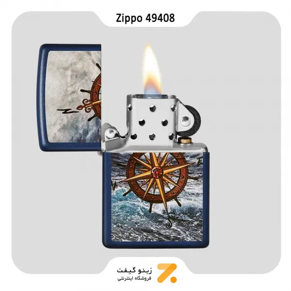 فندک زیپو سورمه ای طرح قطب نما مدل 49408-Zippo Lighter 49408 239 COMPASS DESIGN