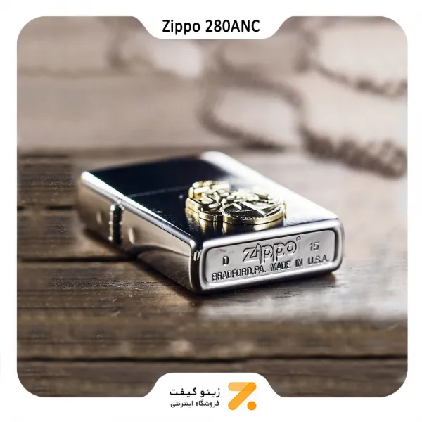 فندک بنزینی زیپو طرح لوگو نیرو دریایی ایالات متحده مدل 280 ای ان سی-Zippo Lighter ​280ANC-BRUSH FIN CHRANCHOR-720060190