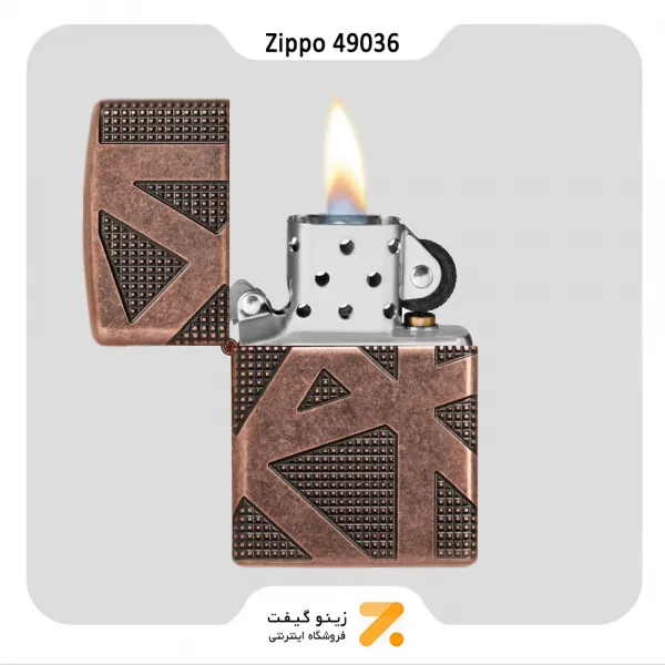 فندک بنزینی زیپو طرح هندسی مدل 49036-​Zippo Lighter 49036 29736 GEOMETRIC 360 DESIGN