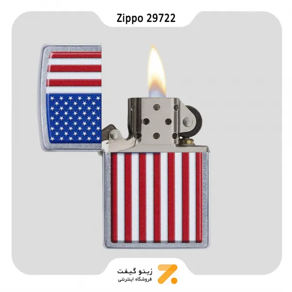 فندک بنزینی زیپو طرح پرچم امریکا مدل 29722-Zippo Lighter ​29722 207 PATRIOTIC