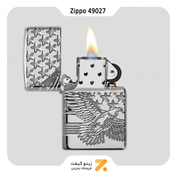فندک بنزینی زیپو طرح پرچم امریکا مدل 49027-​Zippo Lighter ​49027 167 PATRIOTIC DESIGN