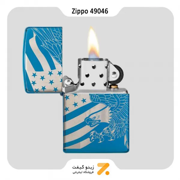 فندک بنزینی زیپو طرح پرچم امریکا مدل 49046-​Zippo Lighter 49046 20446 PATRIOTIC DESIGN