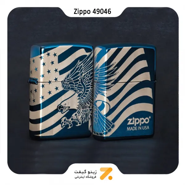 فندک بنزینی زیپو طرح پرچم امریکا مدل 49046-​Zippo Lighter 49046 20446 PATRIOTIC DESIGN