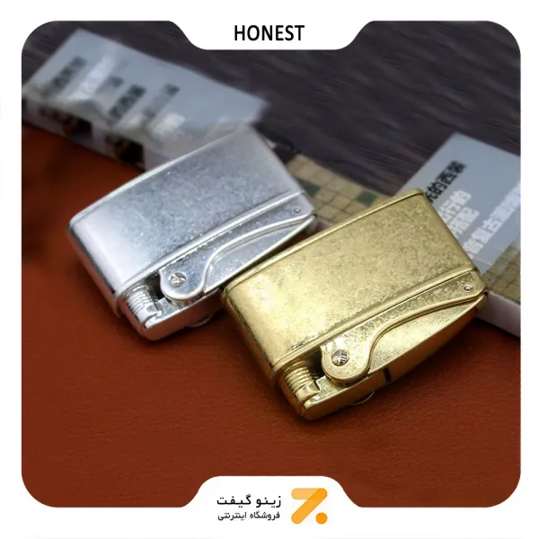 فندک بنزینی هانست نقره ای مدل 2201-79-​Honest Lighter SN-LIHN-2201-79