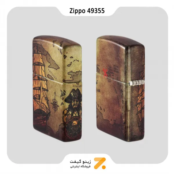 فندک زیپو 540 رنگ طرح کشتی دزدان دریایی مدل 49355-​Zippo Lighter 49355 Pirate Ship Design