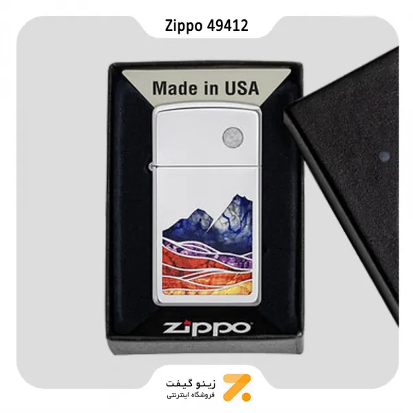 فندک زیپو اسلیم طرح منظره مدل 49412-Zippo Lighter 49412 1610 LANDSCAPE DESIGN