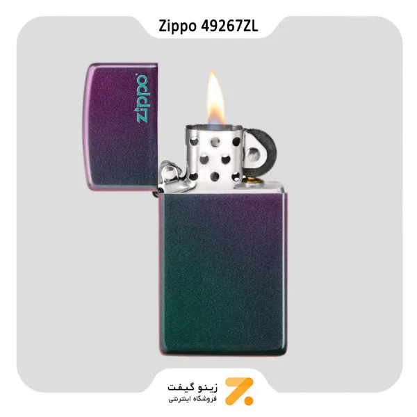 فندک زیپو اسلیم هفت رنگ مات مدل 49267 زد ال-​​Zippo Lighter 49267ZL 49267 SLIM IRIDESCENT ZIPPO