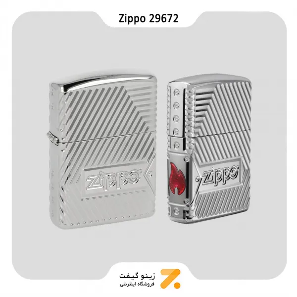 فندک زیپو اصل ZIPPO BOLTS DESIGN کد 29672-Zippo Lighter 29672 167 ZIPPO BOLTS DESIGN