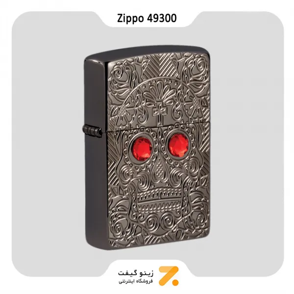 فندک زیپو بلک آیس طرح جمجمه مدل 49300-​Zippo Lighter 49300 Crystall Skull Design