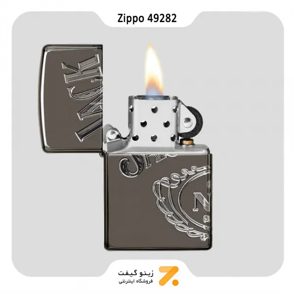 فندک زیپو بلک آیس طرح جک دنیلز مدل 49282-Zippo Lighter 49282 Jack Daniel's Armor Black ice