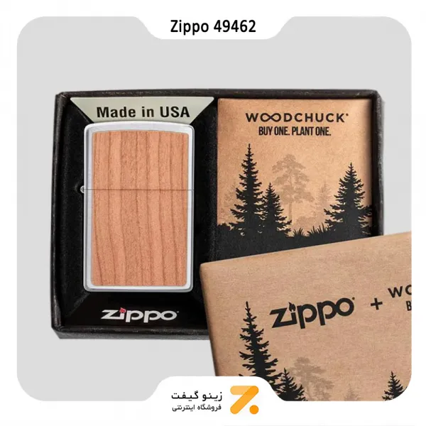 فندک زیپو روکش چوب طبیعی مدل 49462-Zippo Lighter 49462 200 WOODCHUCK CHERRY