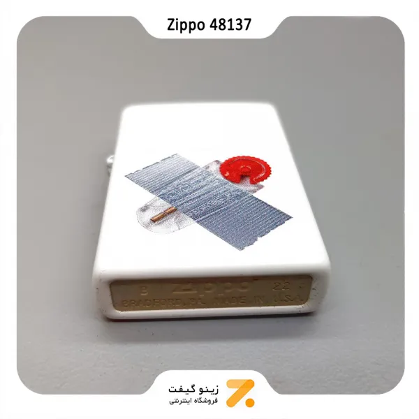 فندک زیپو سفید طرح سنگ زیپو مدل 48137-Zippo Lighter ​48137 214 STUPID ART FLINT DISPENSE