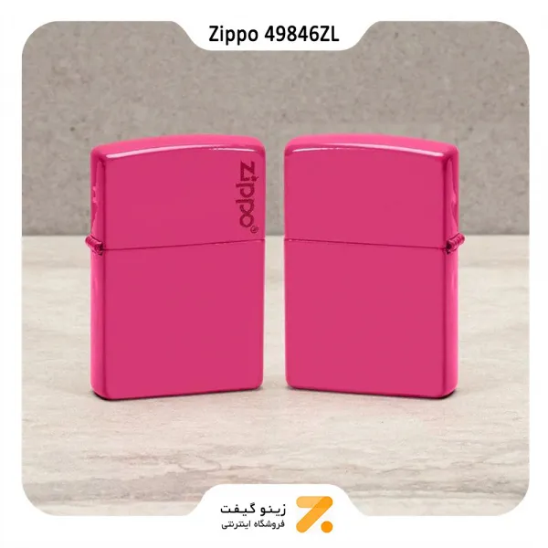 فندک زیپو صورتی پر رنگ طرح لوگو زیپو مدل 49846 زد ال-​Zippo Lighter 49846ZL FREQUENCY ZIPPO LOGO