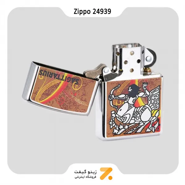 فندک زیپو طرح برج قوس مدل 24939-​Zippo Lighter 24939 250 ZODIAC SAGITTARIUS