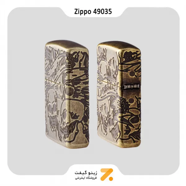 فندک زیپو طرح جمجمه مدل 49035-Zippo Lighter 49035 -075073 29561 FREEDOM SKULL D