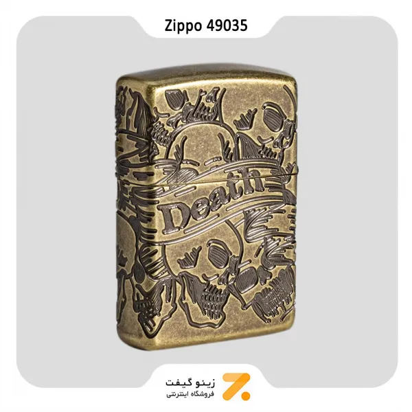 فندک زیپو طرح جمجمه مدل 49035-Zippo Lighter 49035 -075073 29561 FREEDOM SKULL D