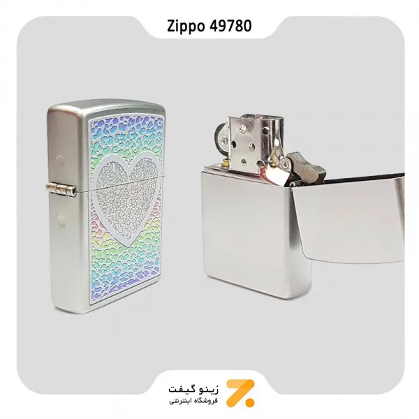 فندک زیپو طرح قلب مدل 49780-​Zippo Lighter 49780 205 HEART DESIGN