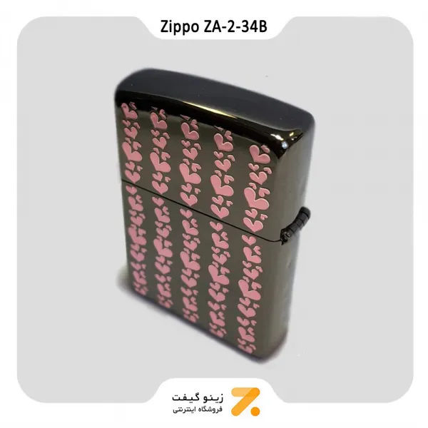 فندک زیپو طرح قلب مدل زد ای 2-34 بی-​Zippo Lighter ZA-2-34B HEART LINE
