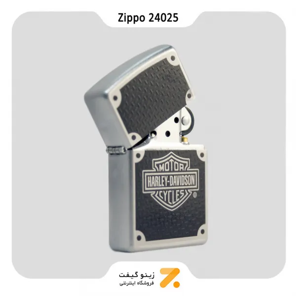 فندک زیپو طرح لوگو هارلی دیویدسون مدل 24025-​Zippo Lighter 24025-205 HD CARBON FIBER