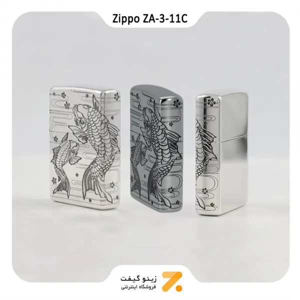 فندک زیپو طرح ماهی مدل زد ای 3-11 سی-​Zippo Lighter ZA-3-11C NOBORIGOI