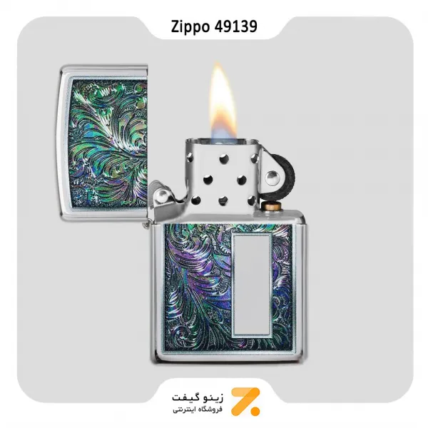 فندک زیپو طرح گلهای رنگارنگ مدل 49139-Zippo Lighter ​49139-250 COLORFUL VENETIAN DESIG