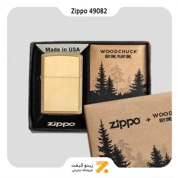 فندک زیپو مدل 49082 با روکش چوب طبیعی-​Zippo Lighter 49082 204B WOODCHUCK BIRCH