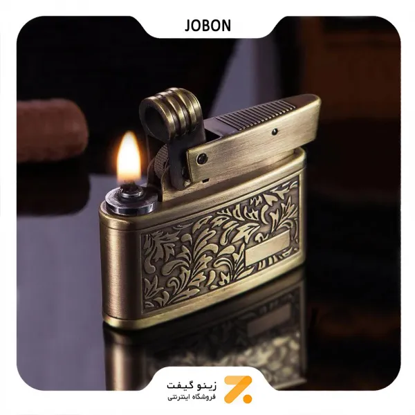 فندک بنزینی جوبون طلایی مدل وینتیج-​Jobon Lighter SN-LIJB-2202-39