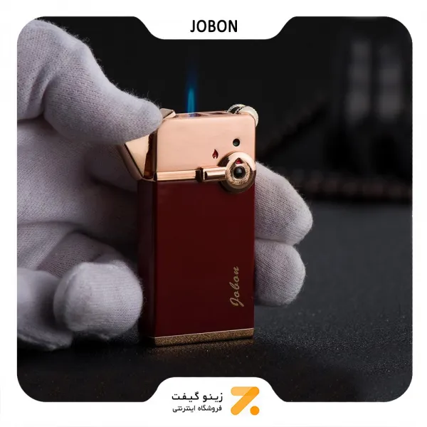 فندک گازی جوبون قهوه ای مدل متال بوتان دو شعله-​Jobon Lighter SN-LIJB-2202-23