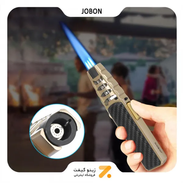 فندک گازی جوبون مشکی مدل توربو جت-​JOBON Super Firepower Jet Torch Turbo Lighter