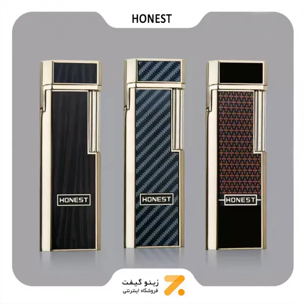 فندک گازی طلایی هانست مدل 2201-18-​Honest Lighter SN-LIHN-2201-18