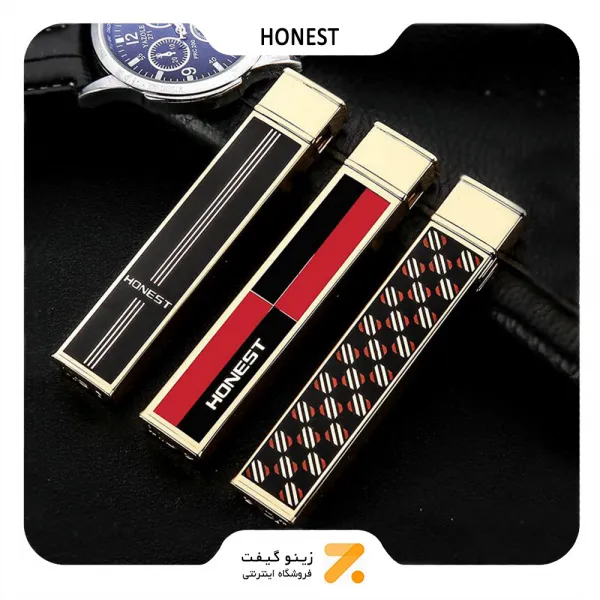 فندک گازی طلایی هانست مدل 2201-49-Honest Lighter SN-LIHN-2201-49