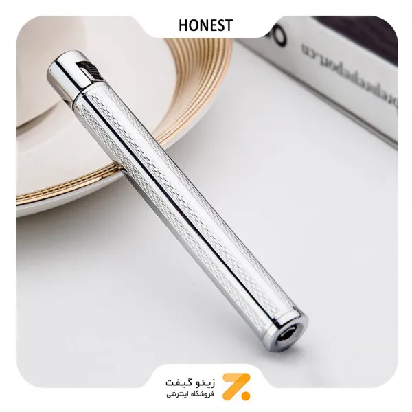 فندک گازی نقره ای هانست مدل مدادی-​Honest Lighter Silver- Cigarette Shaped Slim