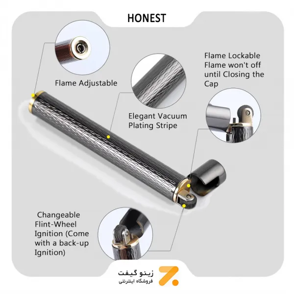 فندک گازی هانست مدل مدادی-​Honest Lighter Slim-cigarette shaped