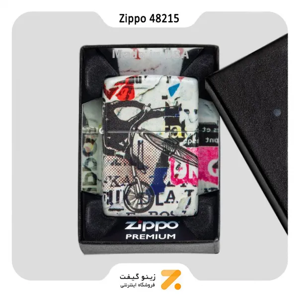فندک زیپو 540 رنگ مدل 48215 طرح دوچرخه سوار-Zippo Lighter 48215 Pop Art Design