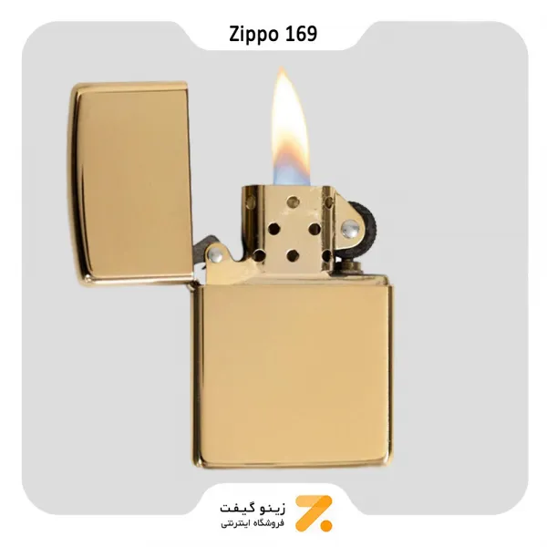 فندک زیپو طلایی مدل 169-Zippo Lighter 169 HI POL BRASS ARMOR HEAVY