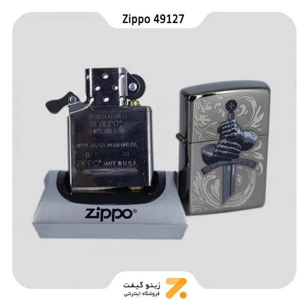 فندک زیپو مدل 49127 طرح دستکش شوالیه-Zippo Lighter 49127 150 KNIGHTS GLOVES DESIGN