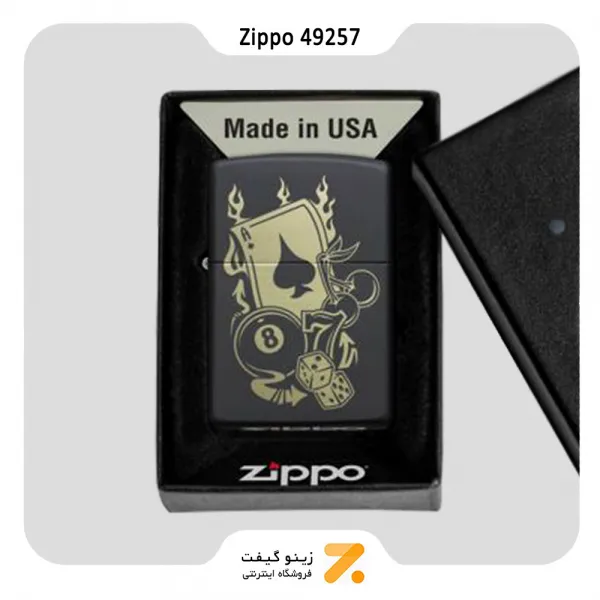 فندک زیپو مدل 49257 طرح کازینو-Zippo Lighter 49257 218 GAMBLING DESIGN